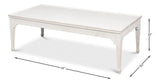 Jude Bungalow Pine White Rectangular Cocktail Table Coffee Tables LOOMLAN By Sarreid