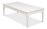 Jude Bungalow Pine White Rectangular Cocktail Table Coffee Tables LOOMLAN By Sarreid