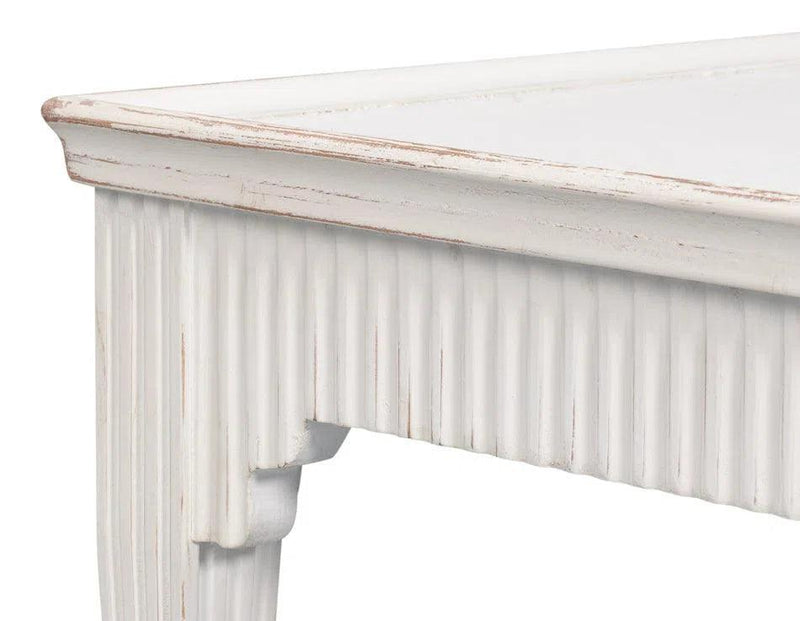 Jude Bungalow Pine White Rectangular Cocktail Table Coffee Tables LOOMLAN By Sarreid