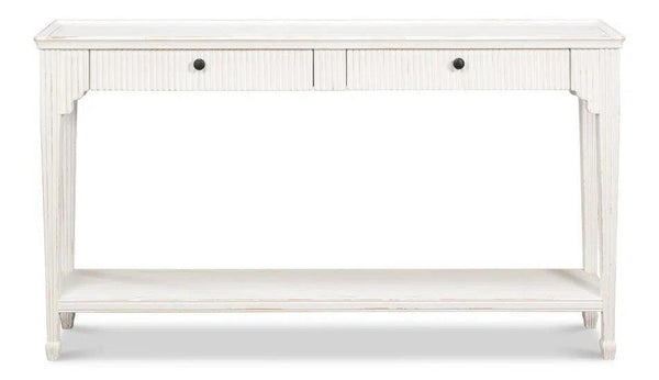 Jude Bungalow Pine White Rectangular Console Table Console Tables LOOMLAN By Sarreid