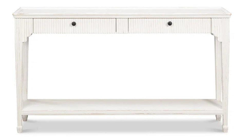 Jude Bungalow Pine White Rectangular Console Table Console Tables LOOMLAN By Sarreid