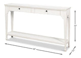 Jude Bungalow Pine White Rectangular Console Table Console Tables LOOMLAN By Sarreid