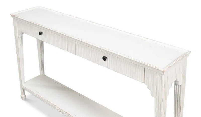 Jude Bungalow Pine White Rectangular Console Table Console Tables LOOMLAN By Sarreid