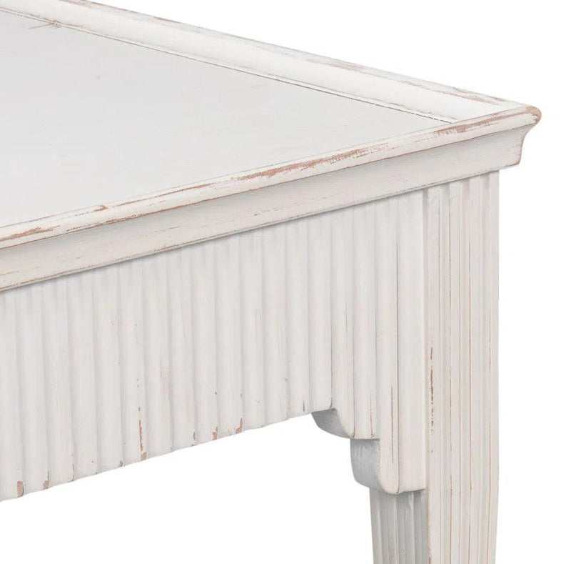 Jude Bungalow Pine White Rectangular Side Table Side Tables LOOMLAN By Sarreid