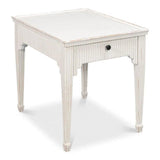 Jude Bungalow Pine White Rectangular Side Table Side Tables LOOMLAN By Sarreid