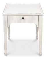 Jude Bungalow Pine White Rectangular Side Table Side Tables LOOMLAN By Sarreid