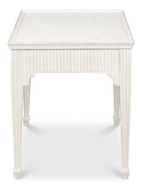 Jude Bungalow Pine White Rectangular Side Table Side Tables LOOMLAN By Sarreid