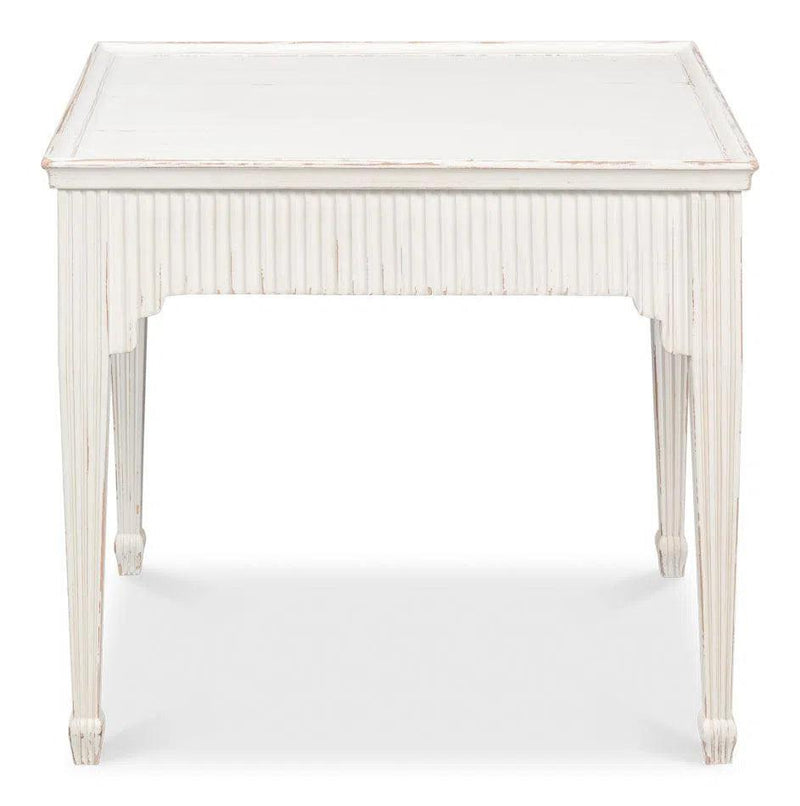 Jude Bungalow Pine White Rectangular Side Table Side Tables LOOMLAN By Sarreid