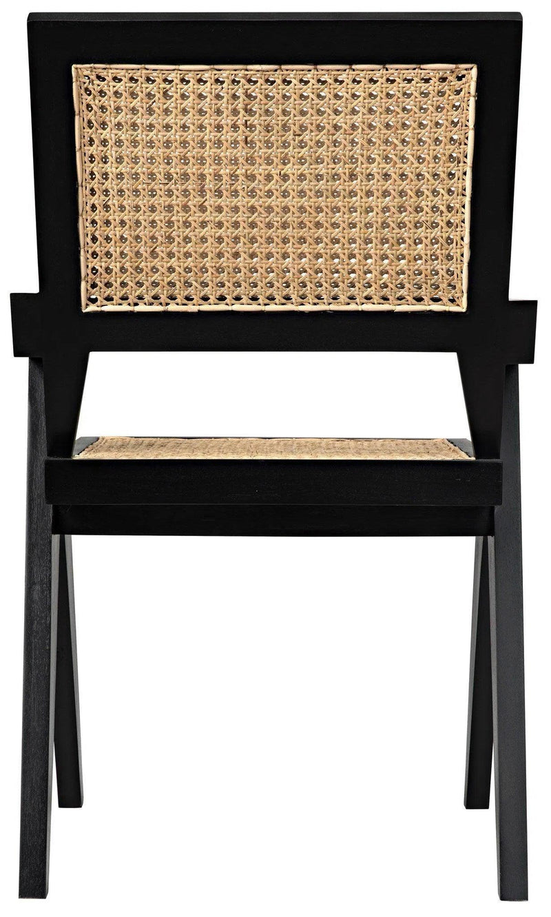 Jude Wood Black Arm Chair with Caning Club Chairs LOOMLAN By Noir