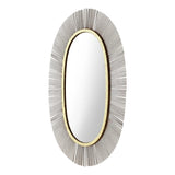 Juju Oval Mirror Black & Gold Wall Mirrors LOOMLAN By Zuo Modern