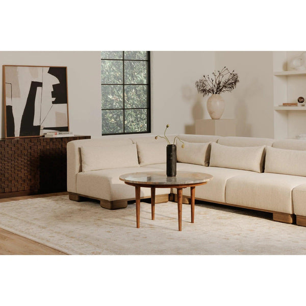 June Wood Beige Armless Slipper Chair Modular Sofas LOOMLAN By Moe's Home