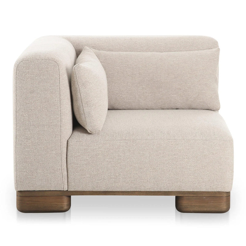 June Wood Beige Corner Chair Modular Sofas LOOMLAN By Moe's Home