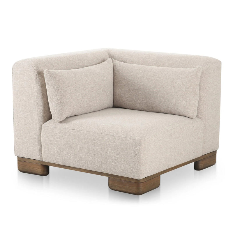 June Wood Beige Corner Chair Modular Sofas LOOMLAN By Moe's Home