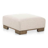 June Wood Beige Ottoman Ottomans LOOMLAN By Moe's Home