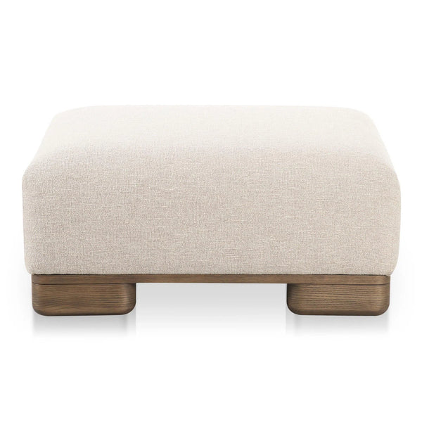 June Wood Beige Ottoman Ottomans LOOMLAN By Moe's Home