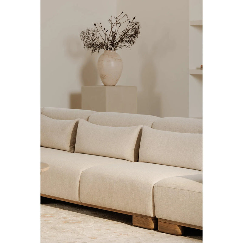 June Wood Beige Sofa Sofas & Loveseats LOOMLAN By Moe's Home