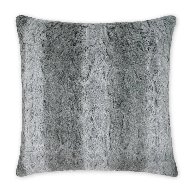 Juneau Fur Grey Large Throw Pillow With Insert Throw Pillows LOOMLAN By D.V. Kap