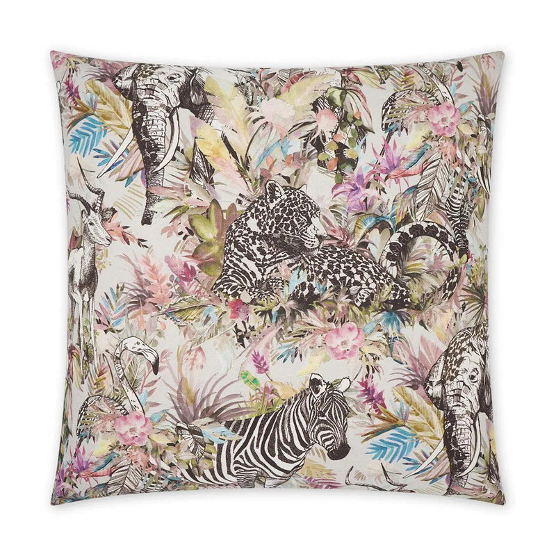 Jurassica Animal Blush Large Throw Pillow With Insert Throw Pillows LOOMLAN By D.V. Kap