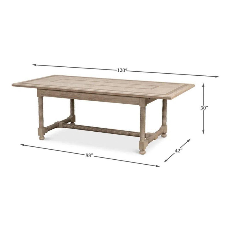 Jurow Equestrian Extendable Dining Table Barn Grey Seats 10 Dining Tables LOOMLAN By Sarreid