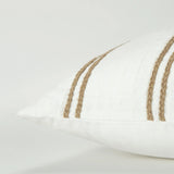 Jute White Throw Pillow With Down Insert Throw Pillows LOOMLAN By LOOMLAN