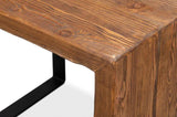 Kai Edge Reclaimed Pine and Iron Brown Rectangular Side Table Side Tables LOOMLAN By Sarreid