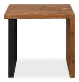 Kai Edge Reclaimed Pine and Iron Brown Rectangular Side Table Side Tables LOOMLAN By Sarreid