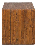 Kai Edge Reclaimed Pine and Iron Brown Rectangular Side Table Side Tables LOOMLAN By Sarreid