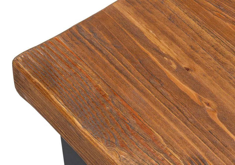 Kai Edge Reclaimed Pine and Iron Brown Rectangular Side Table Side Tables LOOMLAN By Sarreid