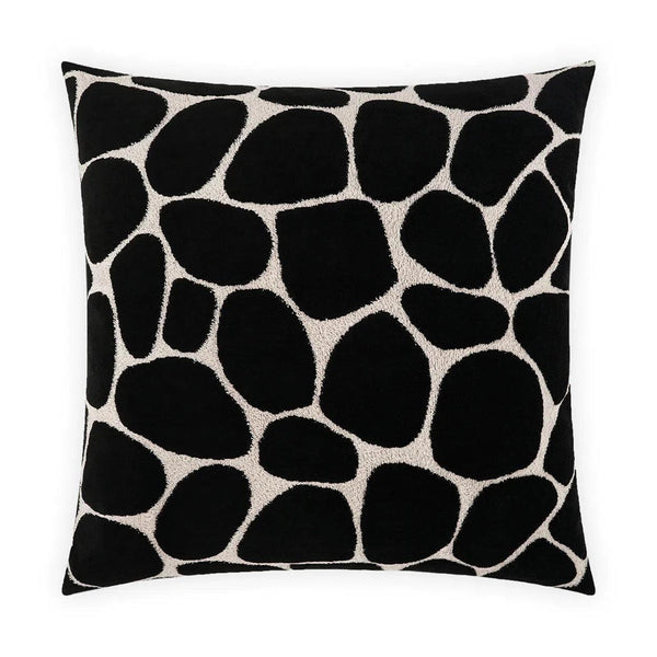 Kalani Onyx Black Throw Pillow With Insert Throw Pillows LOOMLAN By D.V. Kap