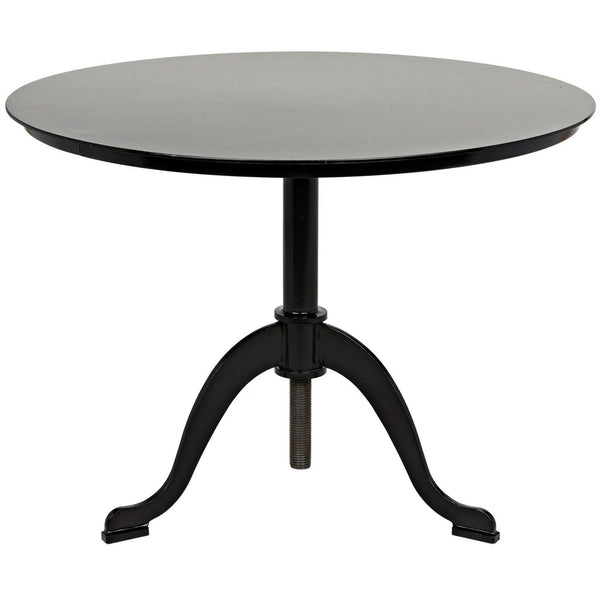 Kaldera Black Steel Round Side Table Side Tables LOOMLAN By Noir