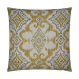 Kantha Yellow Throw Pillow With Insert Throw Pillows LOOMLAN By D.V. Kap