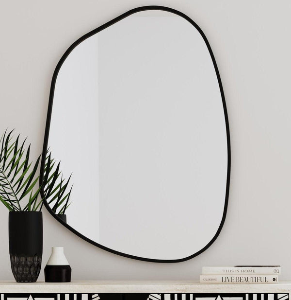 Karaniya MDF Black Wall Mirror Wall Mirrors LOOMLAN By Bassett Mirror