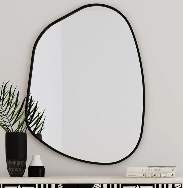 Karaniya MDF Black Wall Mirror Wall Mirrors LOOMLAN By Bassett Mirror