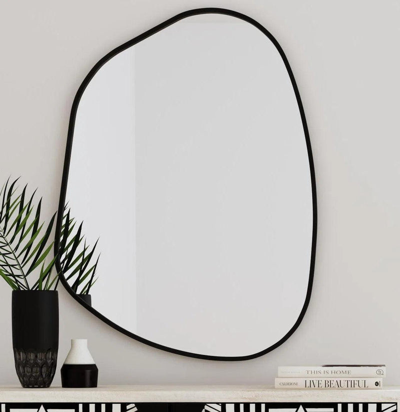 Karaniya MDF Black Wall Mirror Wall Mirrors LOOMLAN By Bassett Mirror