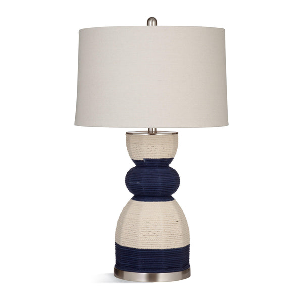 Kareen Linen Rope and Steel BlueTable Lamp Table Lamps LOOMLAN By Bassett Mirror