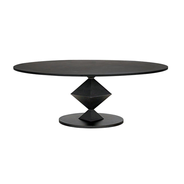 Katana Oval Dining Table, Black Metal Dining Tables LOOMLAN By Noir