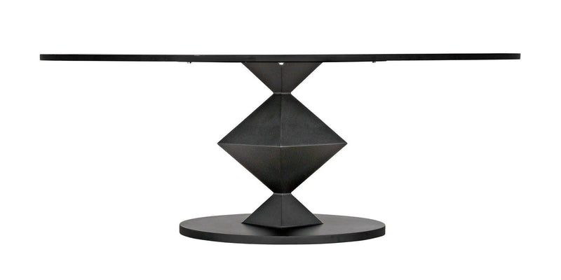 Katana Oval Dining Table, Black Metal Dining Tables LOOMLAN By Noir