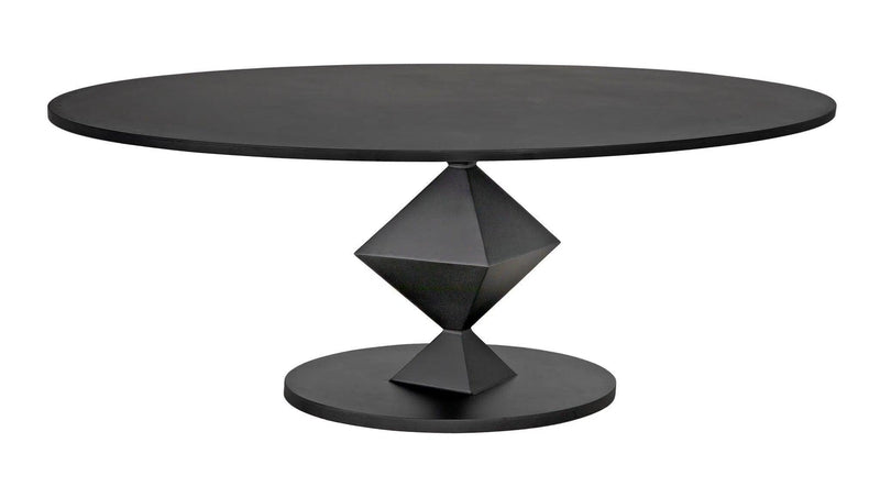 Katana Oval Dining Table, Black Metal Dining Tables LOOMLAN By Noir