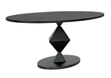 Katana Oval Dining Table, Black Metal Dining Tables LOOMLAN By Noir