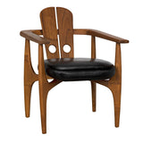 Kato Chair, Teak with Leather Dining Chairs LOOMLAN By Noir