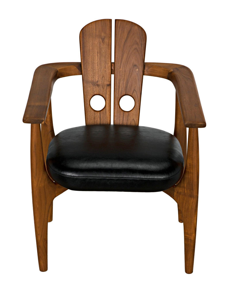 Kato Chair, Teak with Leather Dining Chairs LOOMLAN By Noir