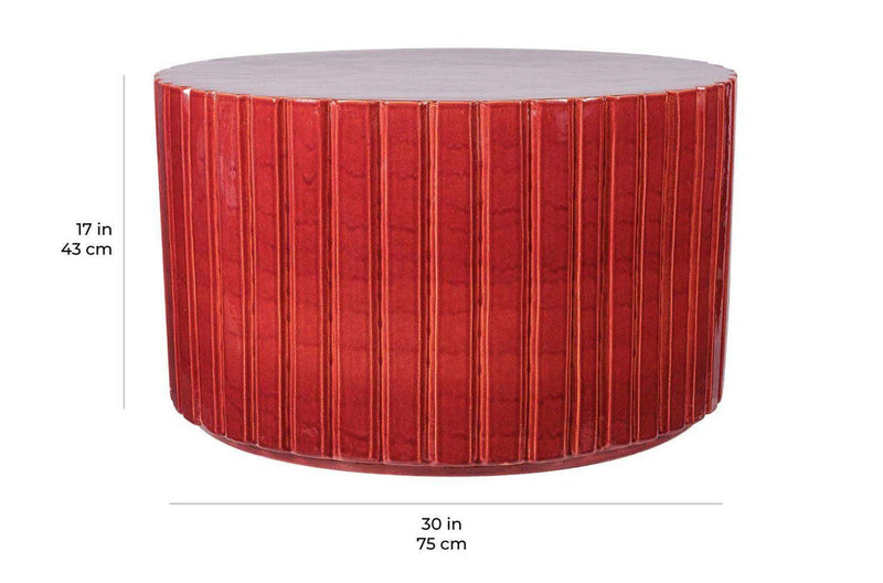 Katra Cocktail Table - Red Outdoor Coffee Table Outdoor Coffee Tables LOOMLAN By Seasonal Living