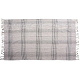 Kay Grey Plaid Outdoor Throw Blanket Outdoor Pillows LOOMLAN By LOOMLAN