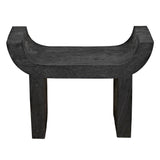 Kazuo Stool Black Wood Footstool Poufs and Stools LOOMLAN By Noir