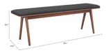 Kazwali Wood Black and Walnut Bench Dining Benches LOOMLAN By Zuo Modern