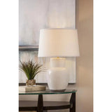 Keaton 27" Tall Ceramic White Table Lamp Table Lamps LOOMLAN By Bassett Mirror