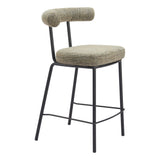 Kede Steel Green Tweed Counter Stool Counter Stools LOOMLAN By Zuo Modern