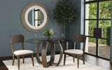 Kellan Rubber Wood and Glass Black Round Dining Table Dining Tables LOOMLAN By Bassett Mirror