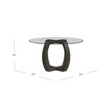 Kellan Rubber Wood and Glass Black Round Dining Table Dining Tables LOOMLAN By Bassett Mirror