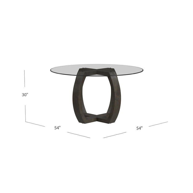 Kellan Rubber Wood and Glass Black Round Dining Table Dining Tables LOOMLAN By Bassett Mirror